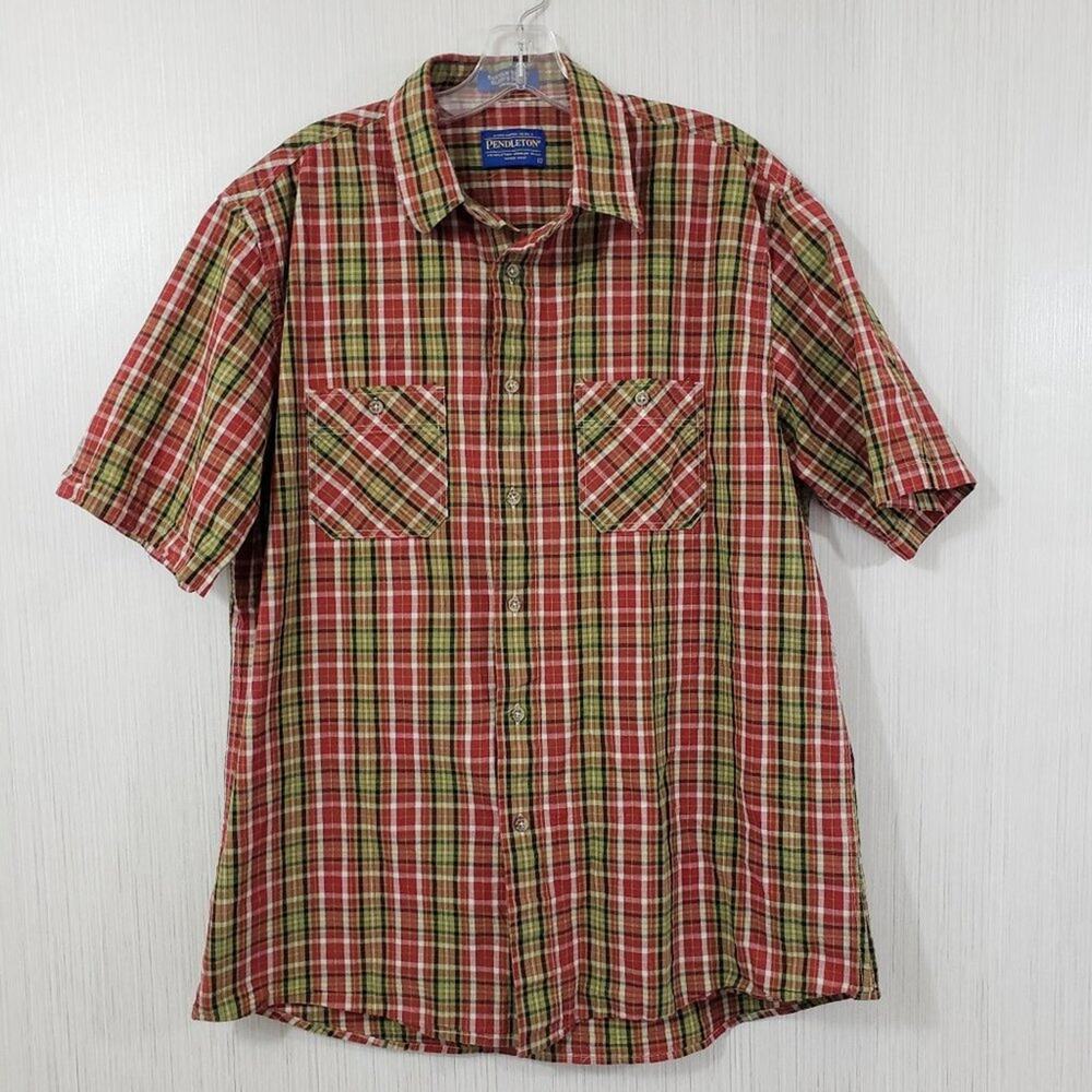 Pendleton plaid button up Santiam short sleeve shirt‎ men's size large